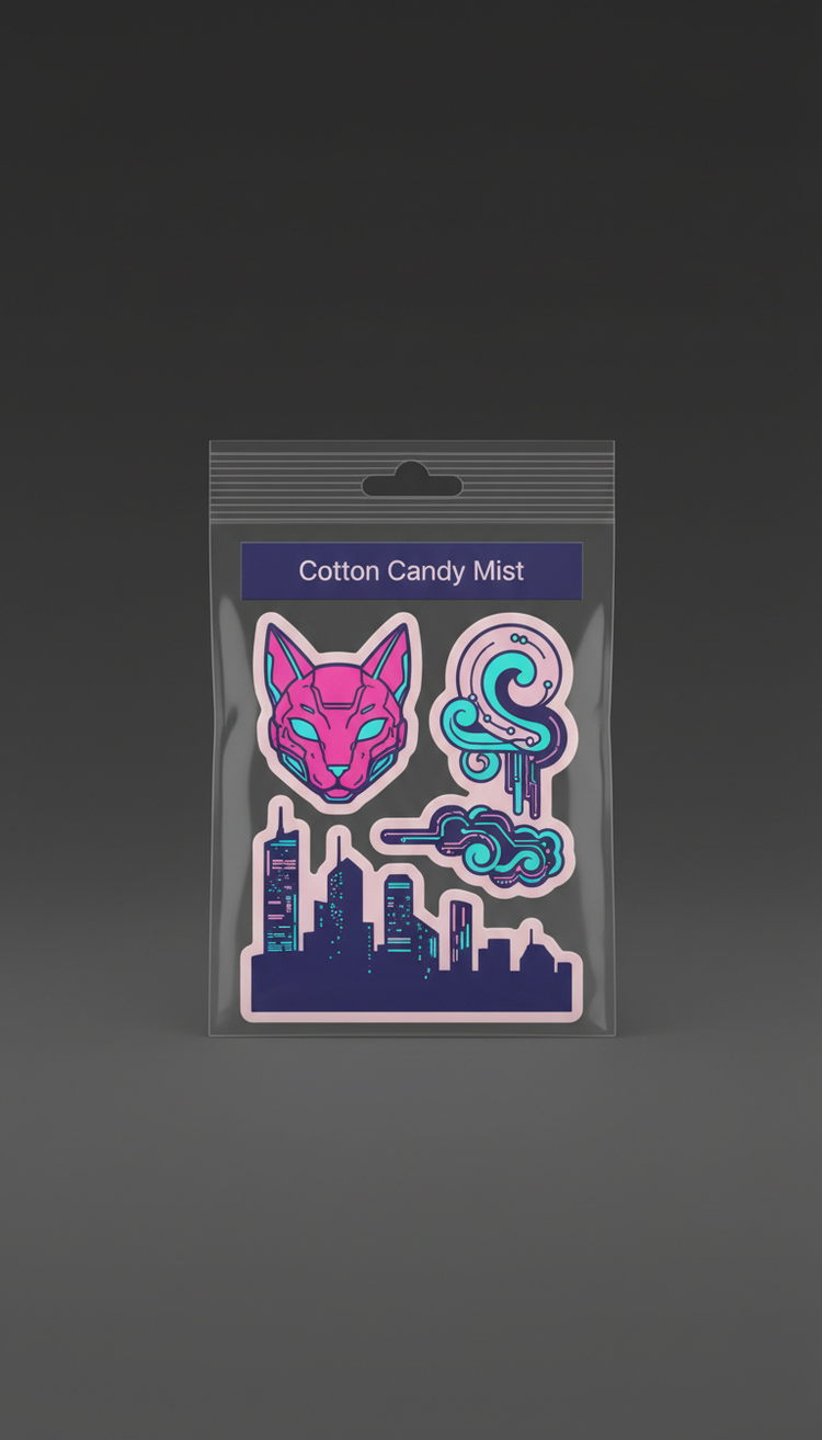 Cotton Candy Mist Cyberpunk Sticker Pack